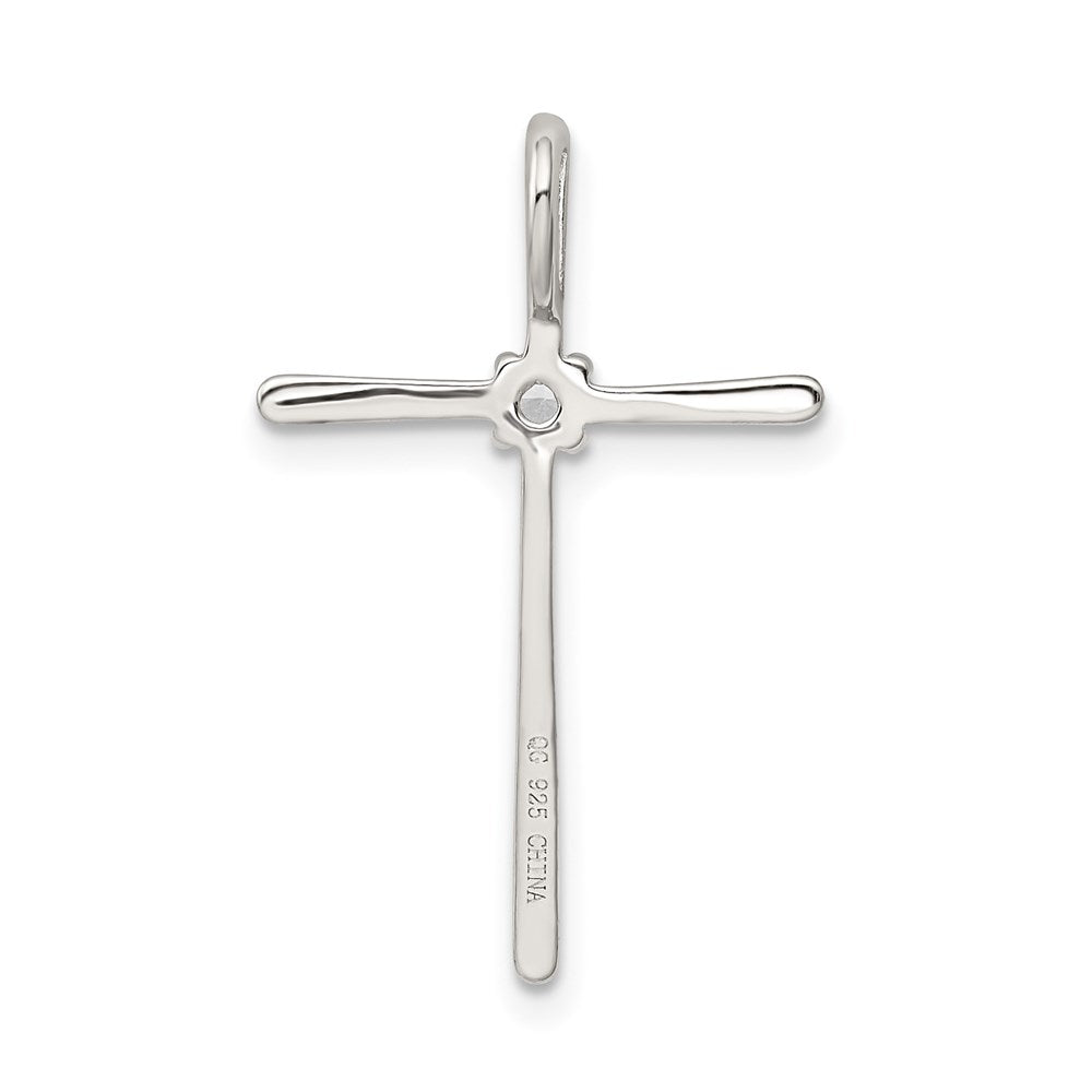 Sterlingsilber Rhodiniert Zirkonia Kreuz Anhänger
