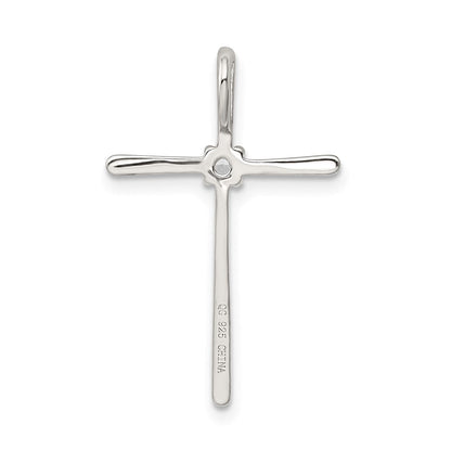Sterlingsilber Rhodiniert Zirkonia Kreuz Anhänger