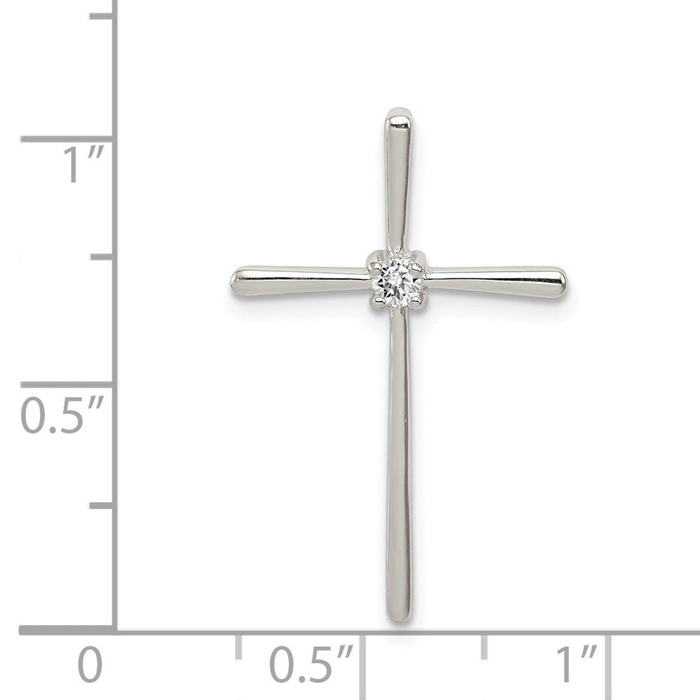 Sterlingsilber Rhodiniert Zirkonia Kreuz Anhänger
