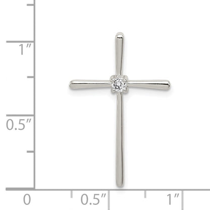 Sterlingsilber Rhodiniert Zirkonia Kreuz Anhänger