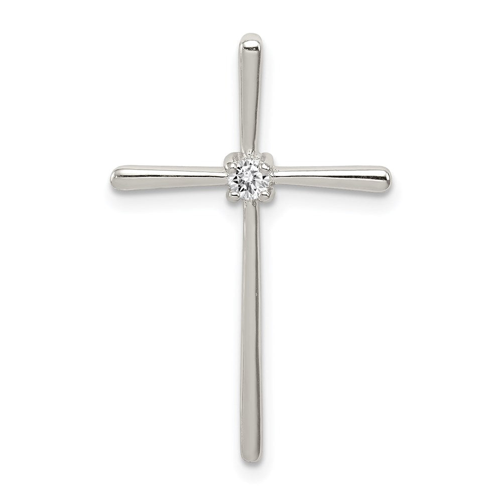 Sterlingsilber Rhodiniert Zirkonia Kreuz Anhänger