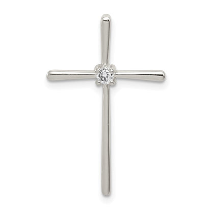 Sterlingsilber Rhodiniert Zirkonia Kreuz Anhänger