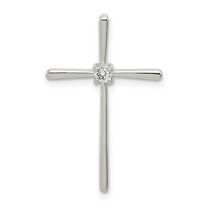 Sterlingsilber Rhodiniert Zirkonia Kreuz Anhänger