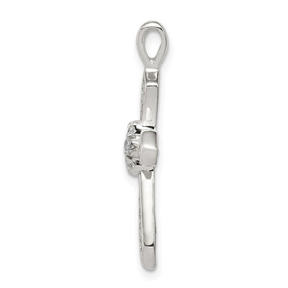 Sterlingsilber Rhodiniert Zirkonia Passion Kreuz Anhänger