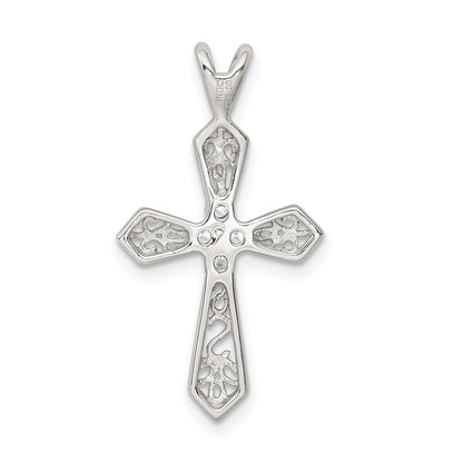 Sterlingsilber Rhodiniert Zirkonia Passion Kreuz Anhänger