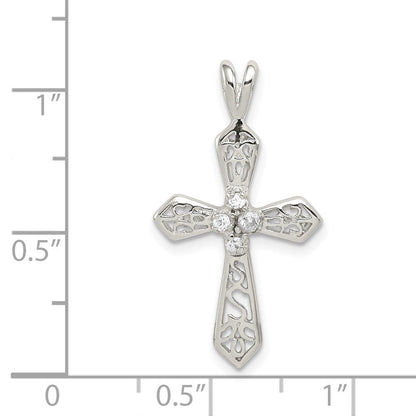 Sterlingsilber Rhodiniert Zirkonia Passion Kreuz Anhänger