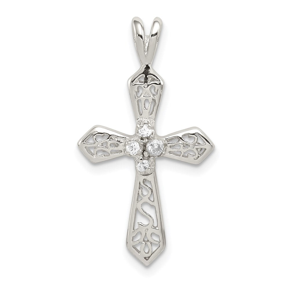 Sterlingsilber Rhodiniert Zirkonia Passion Kreuz Anhänger
