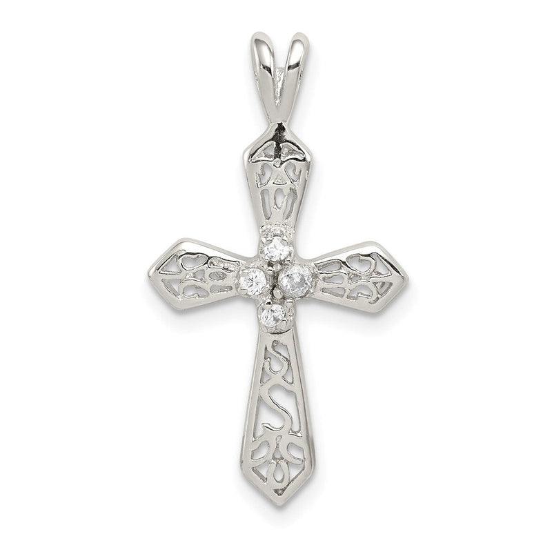 Sterlingsilber Rhodiniert Zirkonia Passion Kreuz Anhänger