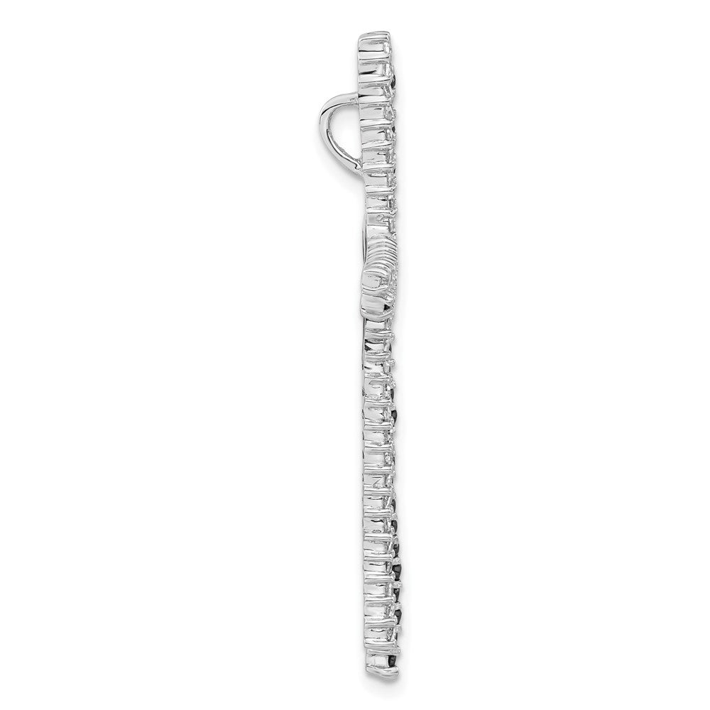 Sterlingsilber Schwarz & Klar Zirkonia Kreuz Anhänger