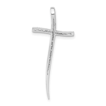 Sterlingsilber Poliert Zirkonia Kreuz Anhänger