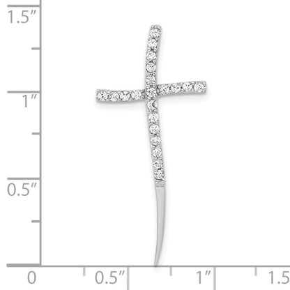 Sterlingsilber Poliert Zirkonia Kreuz Anhänger