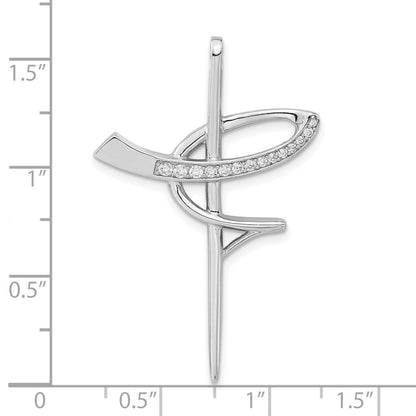 Sterlingsilber Rhodiniert Zirkonia Kreuz Anhänger