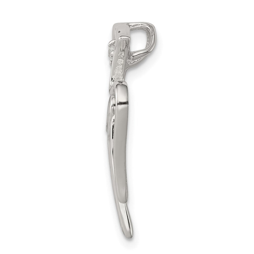 Sterlingsilber Rhodiniert Zirkonia Taube Anhänger