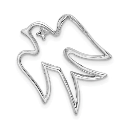 Sterlingsilber Rhodiniert Zirkonia Taube Anhänger