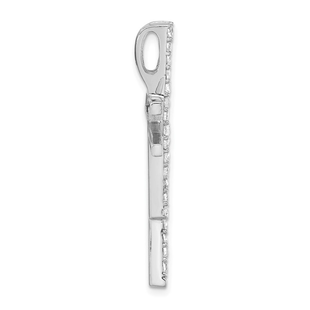 Sterlingsilber Poliert Fantasie Zirkonia Kreuz Anhänger