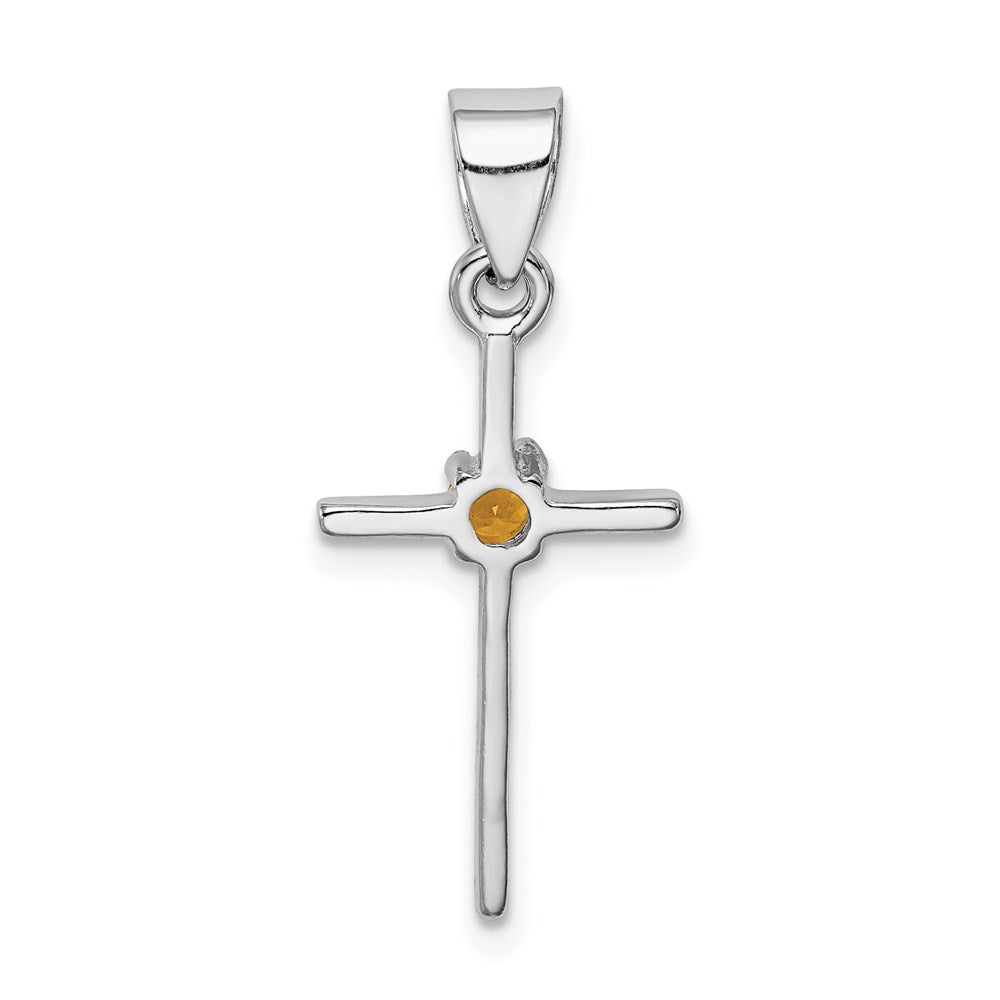 Sterlingsilber Rhodium-platedcitrine Kreuz Anhänger