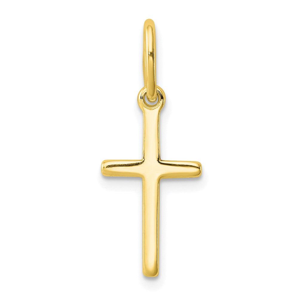 Ss/vergoldet Sterlingsilber Goldfarben Poliert Lateinisch Kreuz Charm