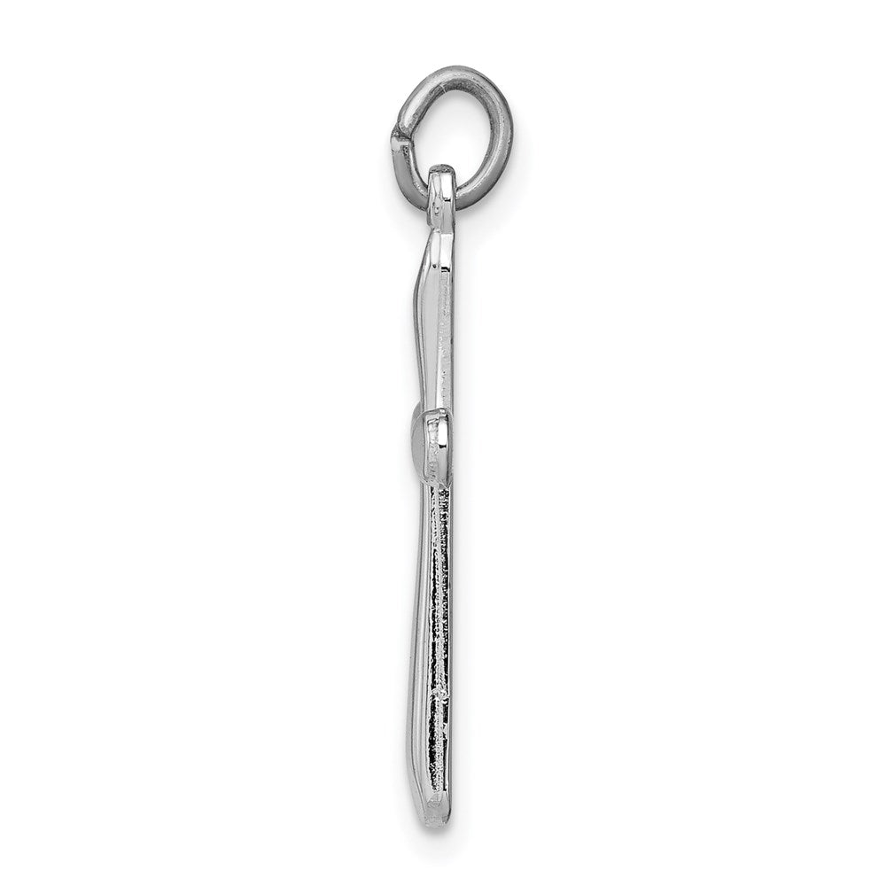 Sterlingsilber Rhodiniert Kreuz Charm