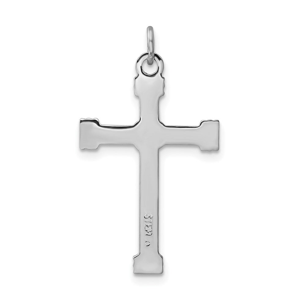 Sterlingsilber Rhodiniert & 18K Vergoldet Kordel Kreuz Anhänger
