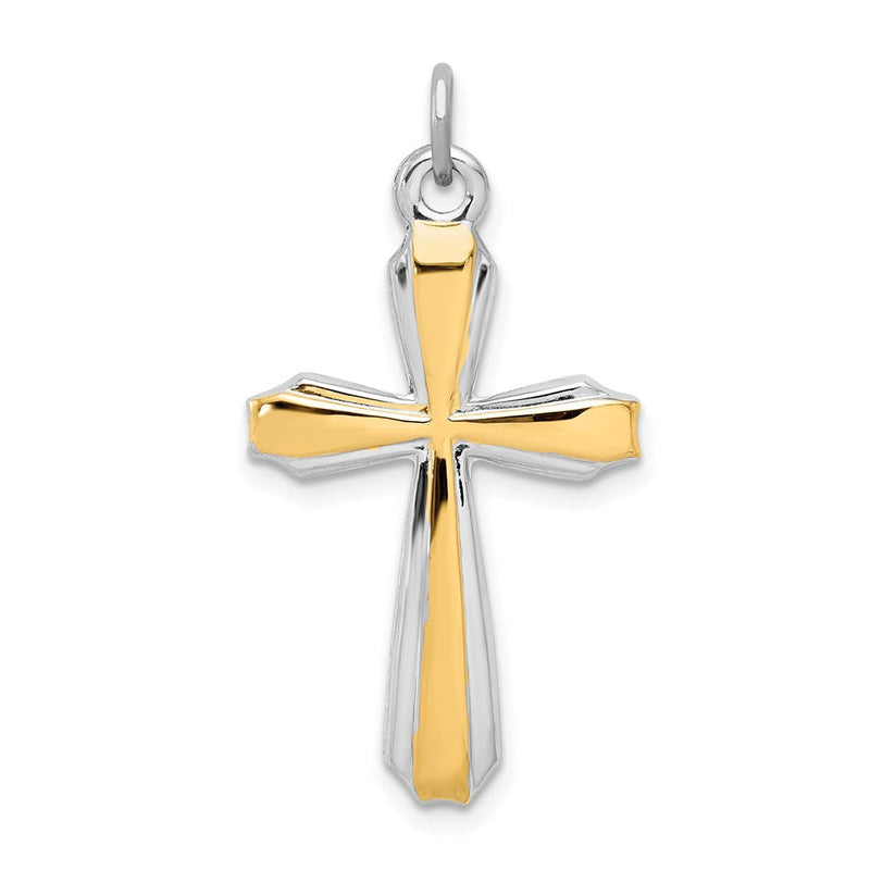Sterlingsilber Rhodiniert & 18K Vergoldet Kreuz Anhänger