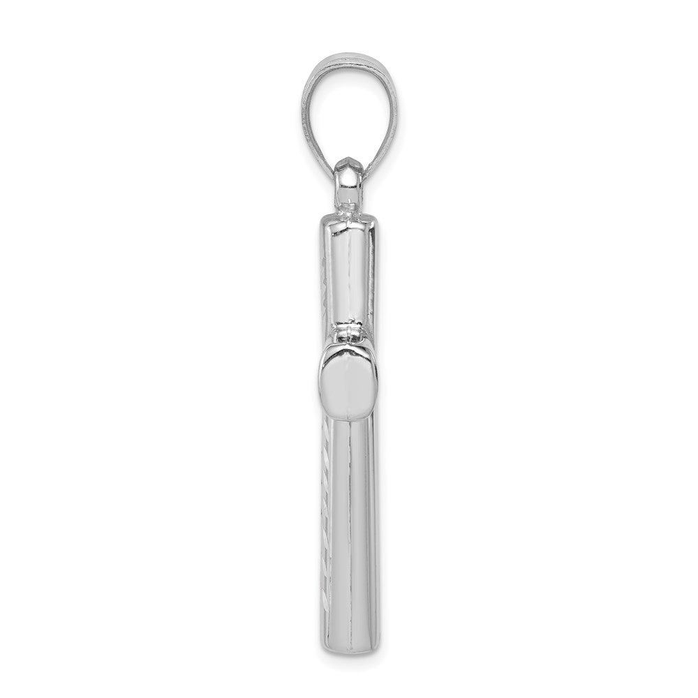 Sterlingsilber Rhodiniert Diamantiert Kreuz Anhänger