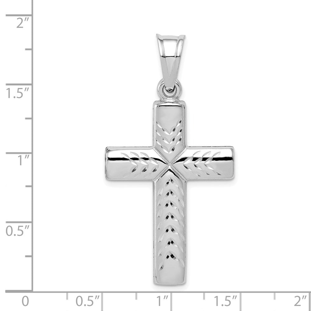 Sterlingsilber Rhodiniert Diamantiert Kreuz Anhänger