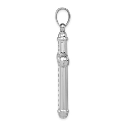 Sterlingsilber Rhodiniert Diamantiert Wendbar Kreuz Anhänger