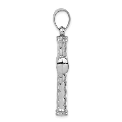 Sterlingsilber Rhodiniert Hohl Lateinisch Kreuz Anhänger