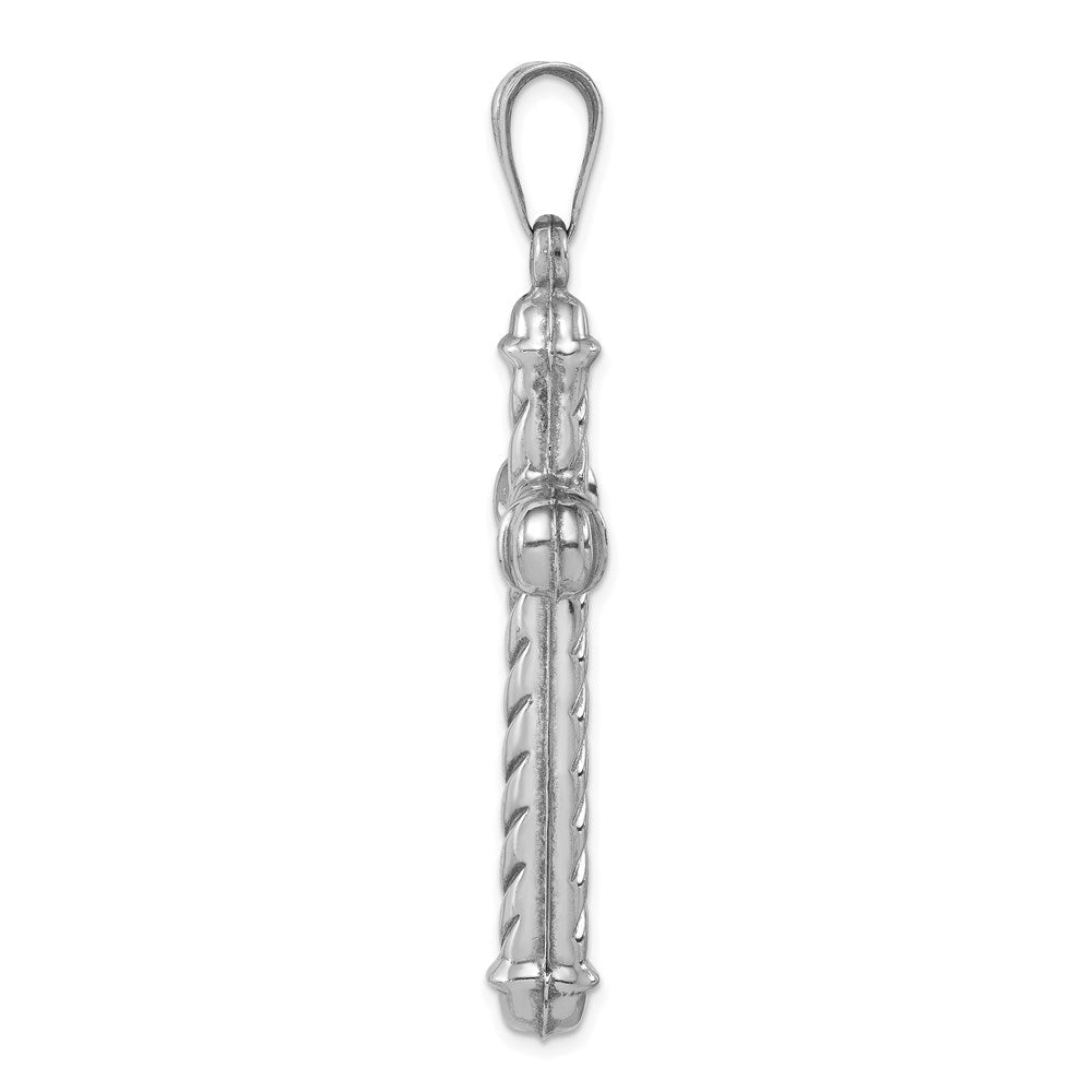 Sterlingsilber Rhodiniert Hohl Kreuz Anhänger