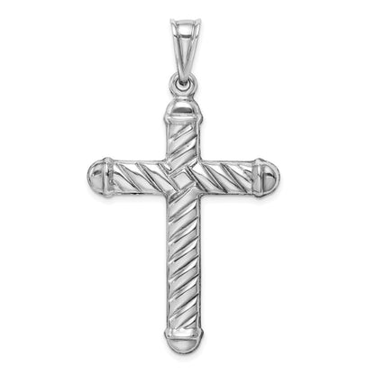 Sterlingsilber Rhodiniert Hohl Kreuz Anhänger