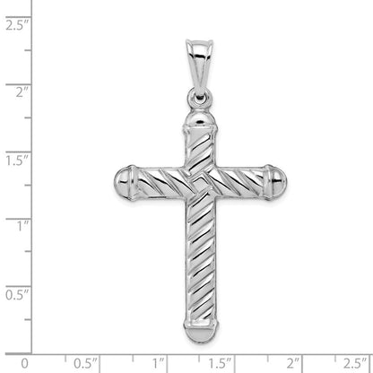 Sterlingsilber Rhodiniert Hohl Kreuz Anhänger