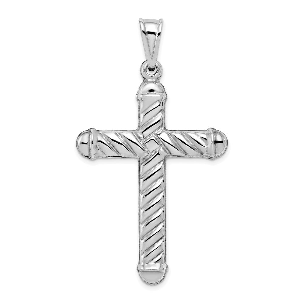 Sterlingsilber Rhodiniert Hohl Kreuz Anhänger