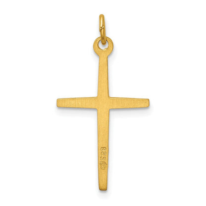 Sterlingsilber & 24K Vergoldet Passion Kreuz Charm