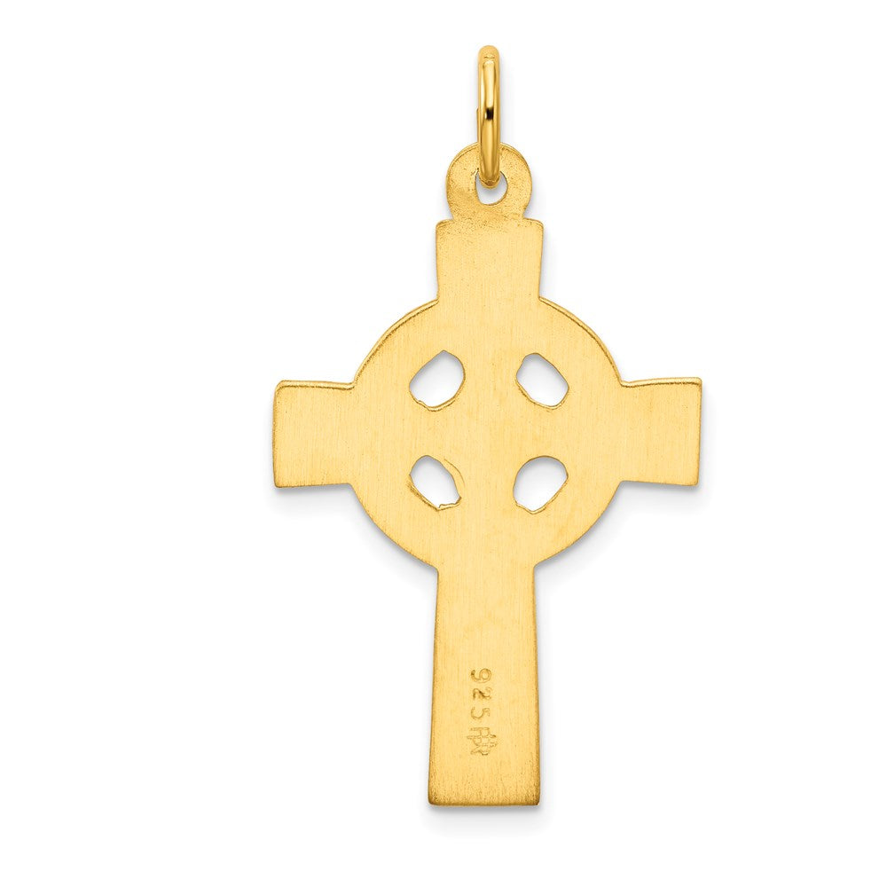 Sterlingsilber & 24K Vergoldet Keltisch Kreuz Anhänger