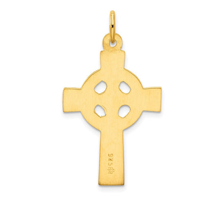 Sterlingsilber & 24K Vergoldet Keltisch Kreuz Anhänger