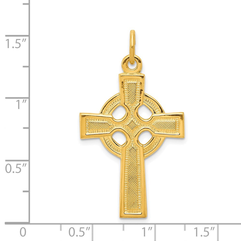 Sterlingsilber & 24K Vergoldet Keltisch Kreuz Anhänger