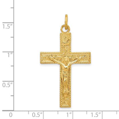 Sterlingsilber & 24K Vergoldet Inri Kruzifix Anhänger