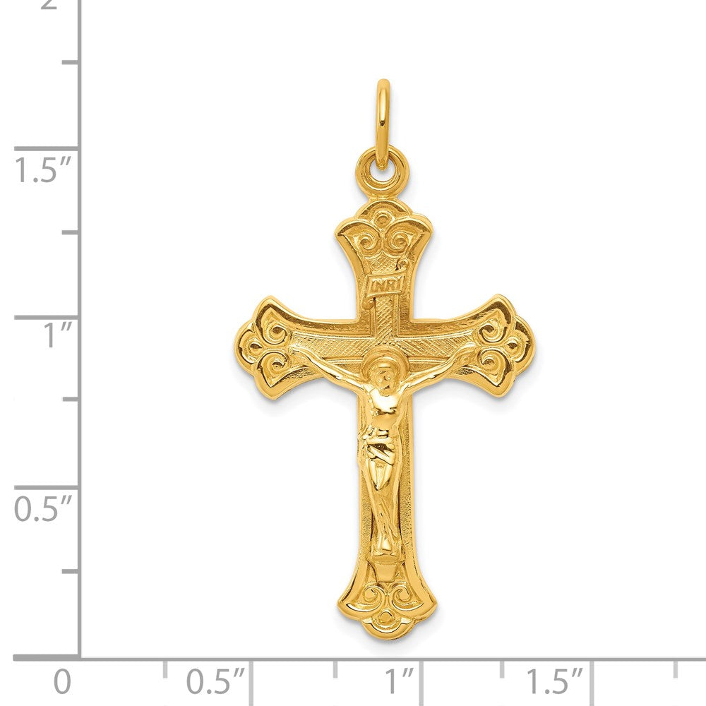Sterlingsilber & 24K Vergoldet Inri Kruzifix Anhänger