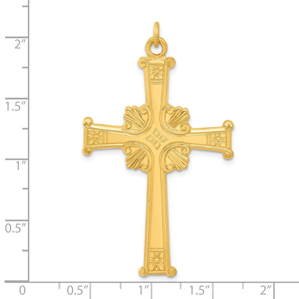 Sterlingsilber & 24K Vergoldet Kreuz Anhänger