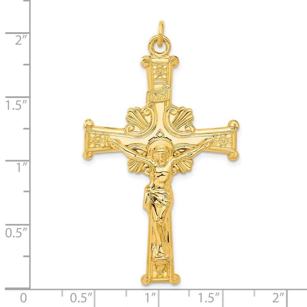 Sterlingsilber & 24K Vergoldet Inri Kruzifix Anhänger