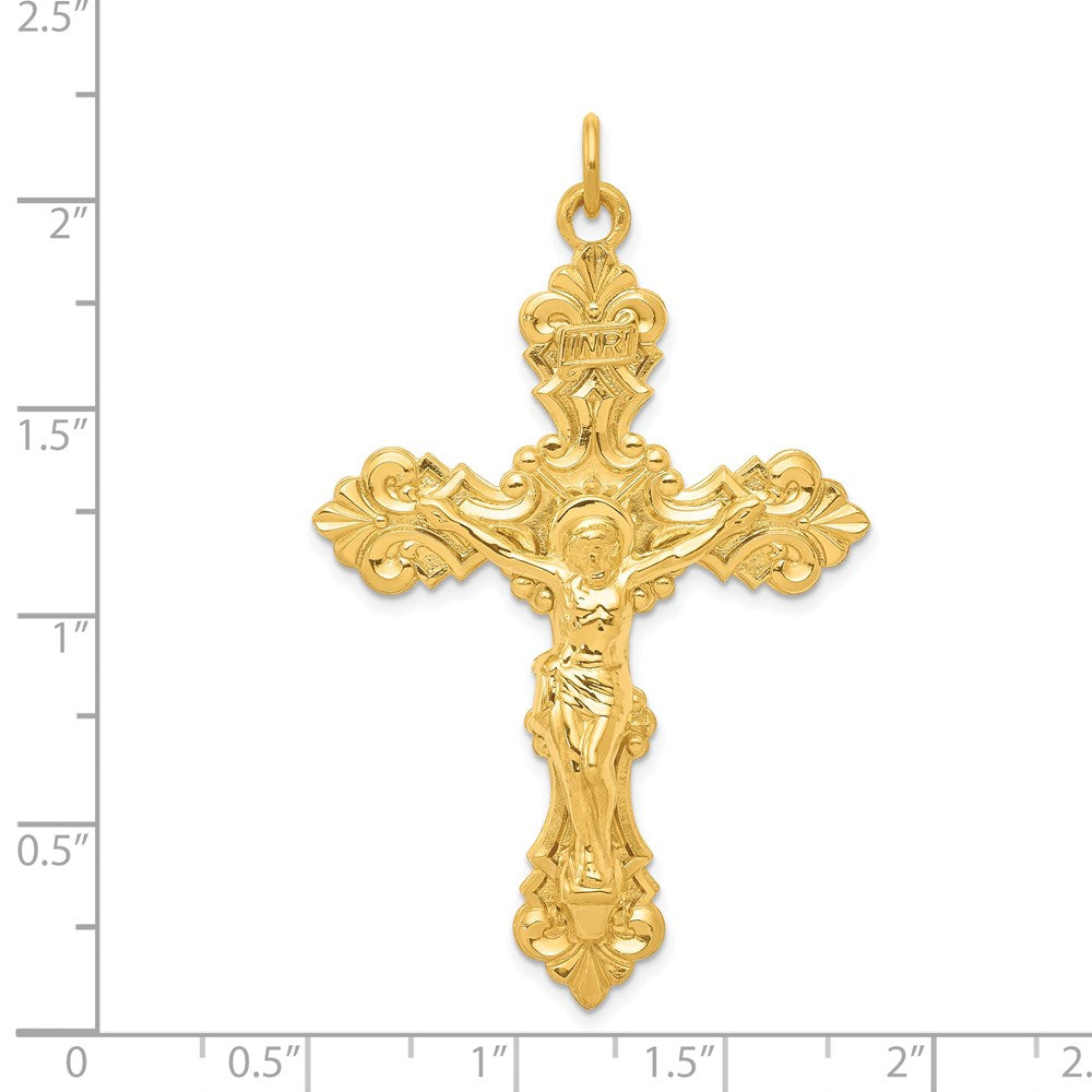 Sterlingsilber & 24K Vergoldet Inri Kruzifix Anhänger