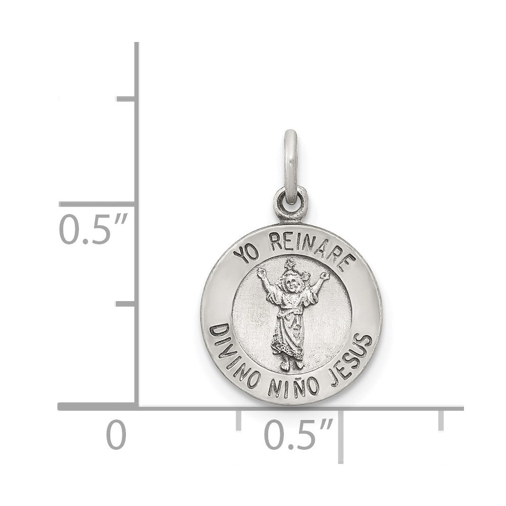 Sterlingsilber Antikisiert Divino Nino Medaille (divine Infant Jesus)
