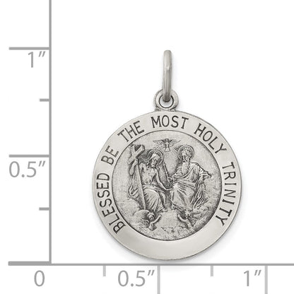 Sterlingsilber Antikisiert Heilig Dreifaltigkeit Medaille
