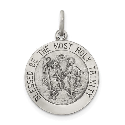 Sterlingsilber Antikisiert Heilig Dreifaltigkeit Medaille