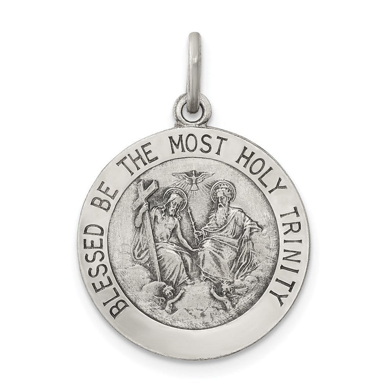 Sterlingsilber Antikisiert Heilig Dreifaltigkeit Medaille