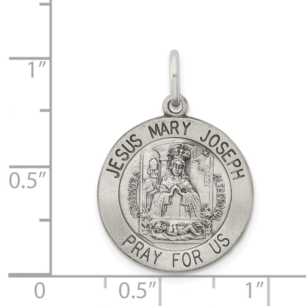 Sterlingsilber Antikisiert Heilig Familie Medaille