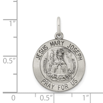 Sterlingsilber Antikisiert Heilig Familie Medaille