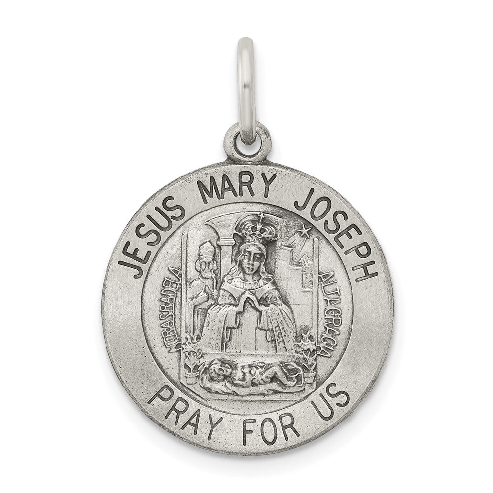 Sterlingsilber Antikisiert Heilig Familie Medaille