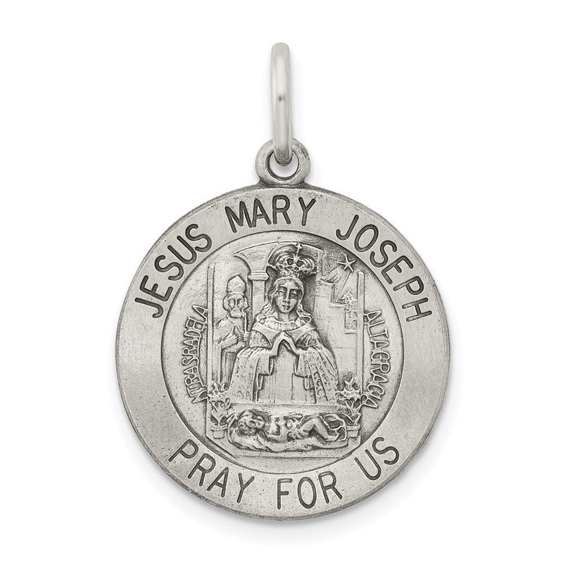 Sterlingsilber Antikisiert Heilig Familie Medaille