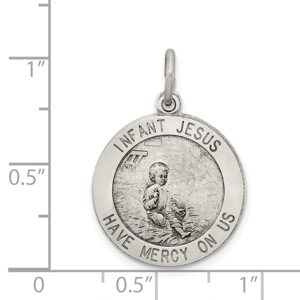 Sterlingsilber Antikisiert Infant Jesus Medaille